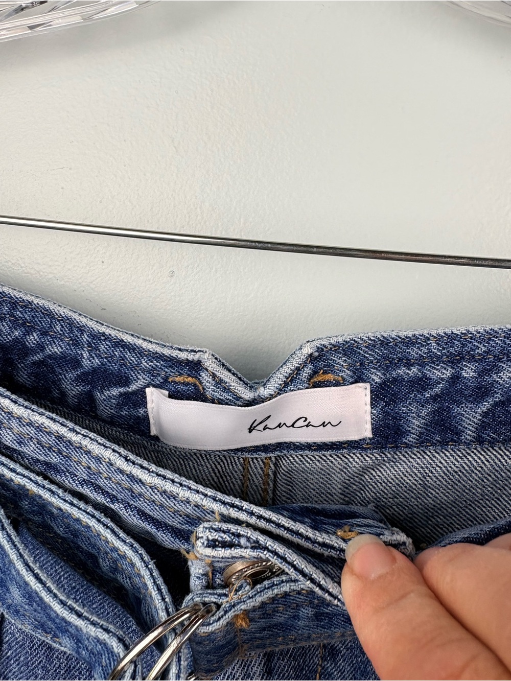 NWT Kancan Finn Ultra High Rise Wide Leg Jeans Belted Rigid Sz 11 or 29 - Picture 10 of 16